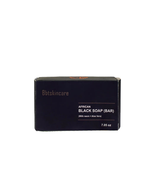 AFRICAN BLACK SOAP BAR (With neem + aloe vera)